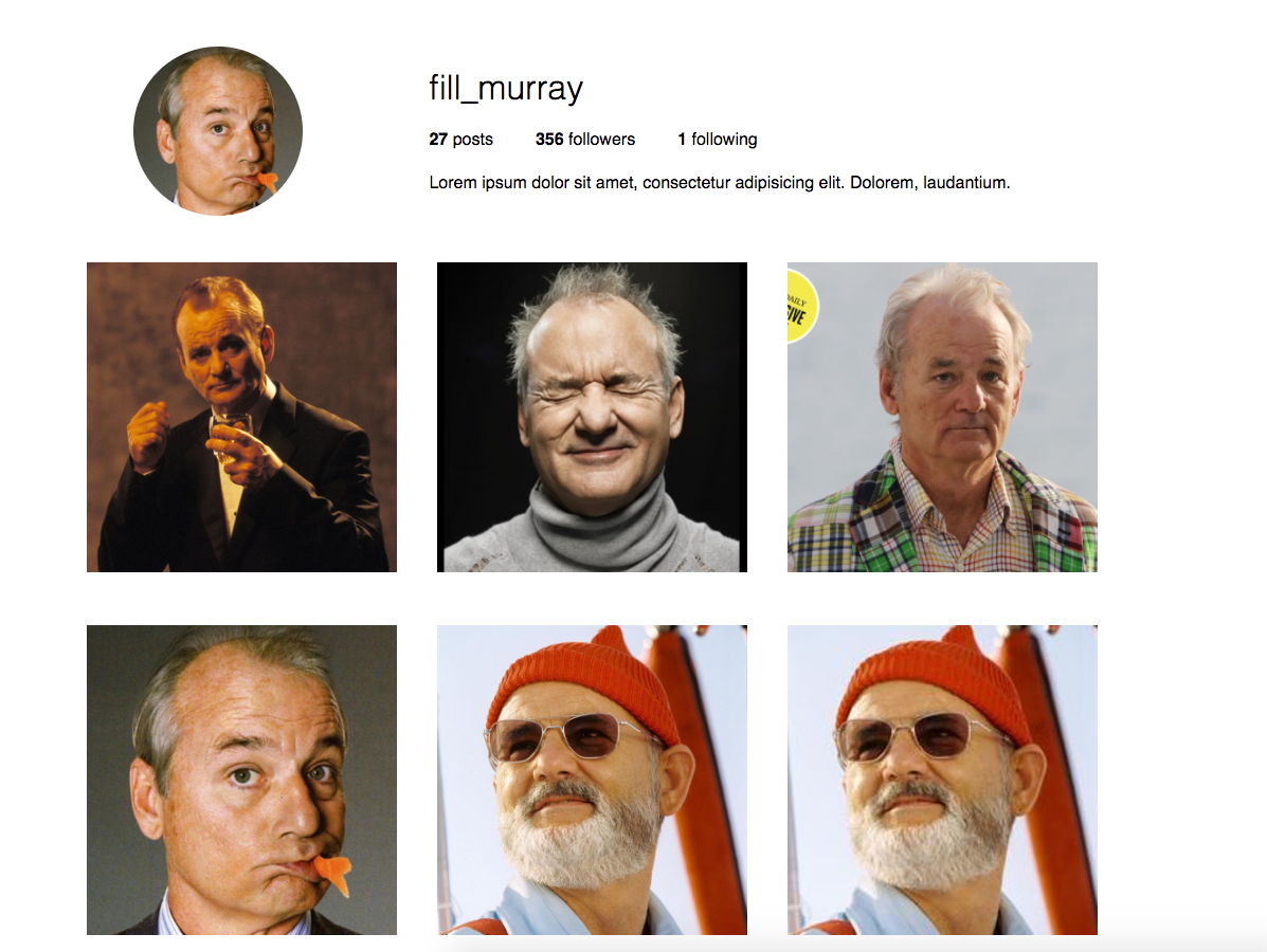 jQuery Instagram style gallery